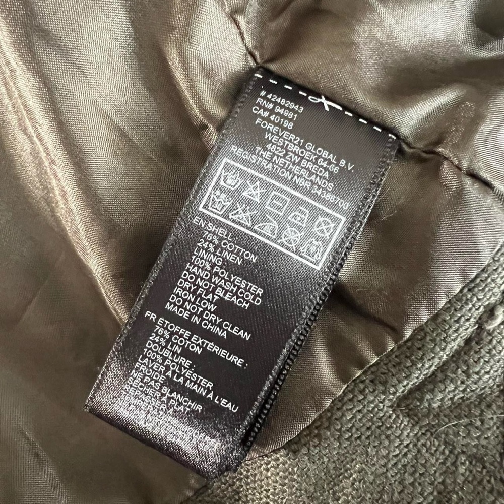 Forever21 Studded Denim Blend Women’s Vest in a muted olive green M - Picture 5 of 6